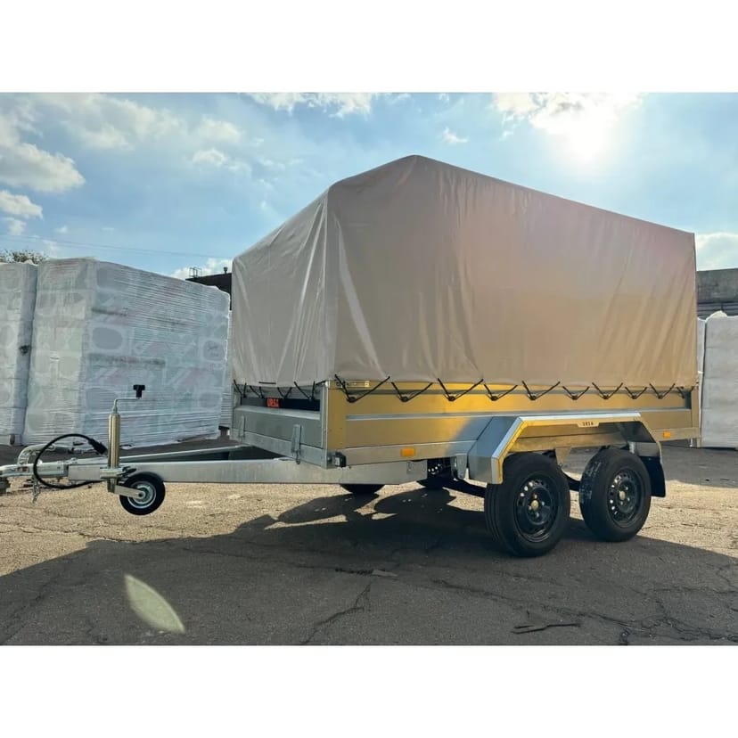 Причіп легковий двохосний Універсал 3000х1500 з високим тентом 220см