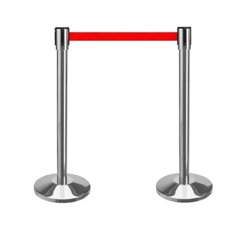 Хромований стовпчик з червоною витяжною стрічкою