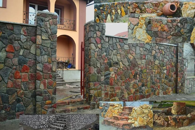 Бутова кладка, камінь, паркани, ворота, декоративний бетон, альтанки, барбекю.